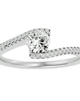 Inel De Logodnă Étoile Filante cu Diamante Naturale Pavé de 0.48 ct din Platina - Castelo.ro