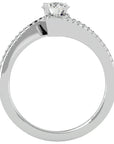 Inel De Logodnă Étoile Filante cu Diamante Naturale Pavé de 0.48 ct din Platina - Castelo.ro