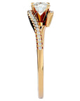 Inel De Logodnă Étoile Filante din Aur 14k cu Diamante Create în Laborator Pavé de 0.48 ct din 14k Aur Galben - Castelo.ro