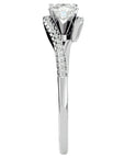 Inel De Logodnă Étoile Filante din Aur 14k cu Moissanite Pavé de 0.48 ct din 14k Aur Alb - Castelo.ro