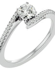 Inel De Logodnă Étoile Filante cu Diamante Naturale Pavé de 0.48 ct din Platina - Castelo.ro