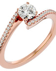 Inel De Logodnă Étoile Filante din Aur 14k cu Moissanite Pavé de 0.48 ct din 14k Aur Roz - Castelo.ro