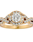 Inel de Logodnă cu Moissanite Pavé în Spirală Eternă de 0.96 ct din 18k Aur Galben - Castelo.ro