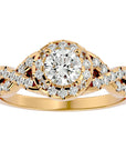 Inel De Logodnă Ode à l'Amour din Aur 14k cu Diamante Create în Laborator Pavé de 0.96 ct din 14k Aur Galben - Castelo.ro