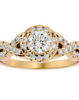 Inel De Logodnă Ode à l'Amour cu Diamante Create în Laborator Pavé de 0.96 ct din 18k Aur Galben - Castelo.ro