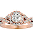 Inel de Logodnă cu Moissanite Pavé în Spirală Eternă de 0.96 ct din 18k Aur Roz - Castelo.ro