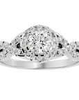 Inel De Logodnă Ode à l'Amour din Aur 14k cu Diamante Naturale Pavé de 0.96 ct din 14k Aur Alb - Castelo.ro