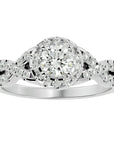 Inel de Logodnă cu Diamante Naturale Pavé în Spirală Eternă de 0.96 ct din Platina - Castelo.ro