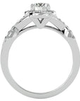Inel de Logodnă cu Diamante Naturale Pavé în Spirală Eternă de 0.96 ct din Platina - Castelo.ro