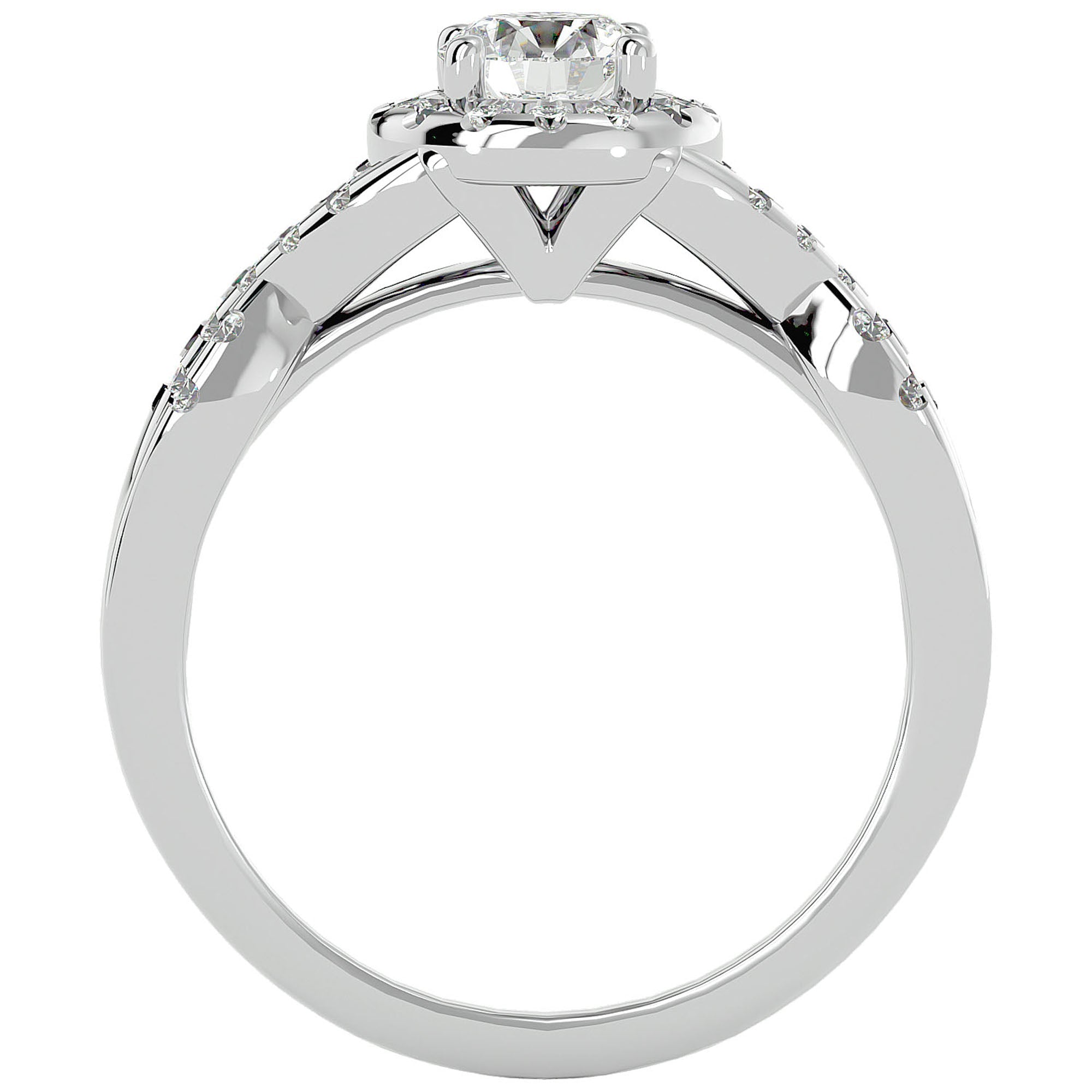 Inel De Logodnă Ode à l'Amour cu Diamante Create în Laborator Pavé de 0.96 ct din Platina - Castelo.ro
