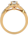Inel de Logodnă cu Moissanite Pavé în Spirală Eternă de 0.96 ct din 18k Aur Galben - Castelo.ro