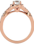Inel De Logodnă Ode à l'Amour cu Diamante Create în Laborator Pavé de 0.96 ct din 18k Aur Roz - Castelo.ro