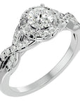 Inel de Logodnă cu Diamante Naturale Pavé în Spirală Eternă de 0.96 ct din Platina - Castelo.ro