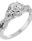 Inel De Logodnă Ode à l'Amour din Aur 14k cu Diamante Naturale Pavé de 0.96 ct din 14k Aur Alb - Castelo.ro