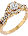 Inel De Logodnă Ode à l'Amour cu Diamante Create în Laborator Pavé de 0.96 ct din 18k Aur Galben - Castelo.ro