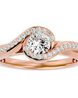 Inel de Logodnă cu Diamante Create în Laborator Pavé în Spirală Eternă de 0.53 ct din 18k Aur Roz - Castelo.ro