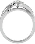 Inel De Logodnă Flamme d'Or cu Diamante Naturale Pavé de 0.53 ct din Platina - Castelo.ro