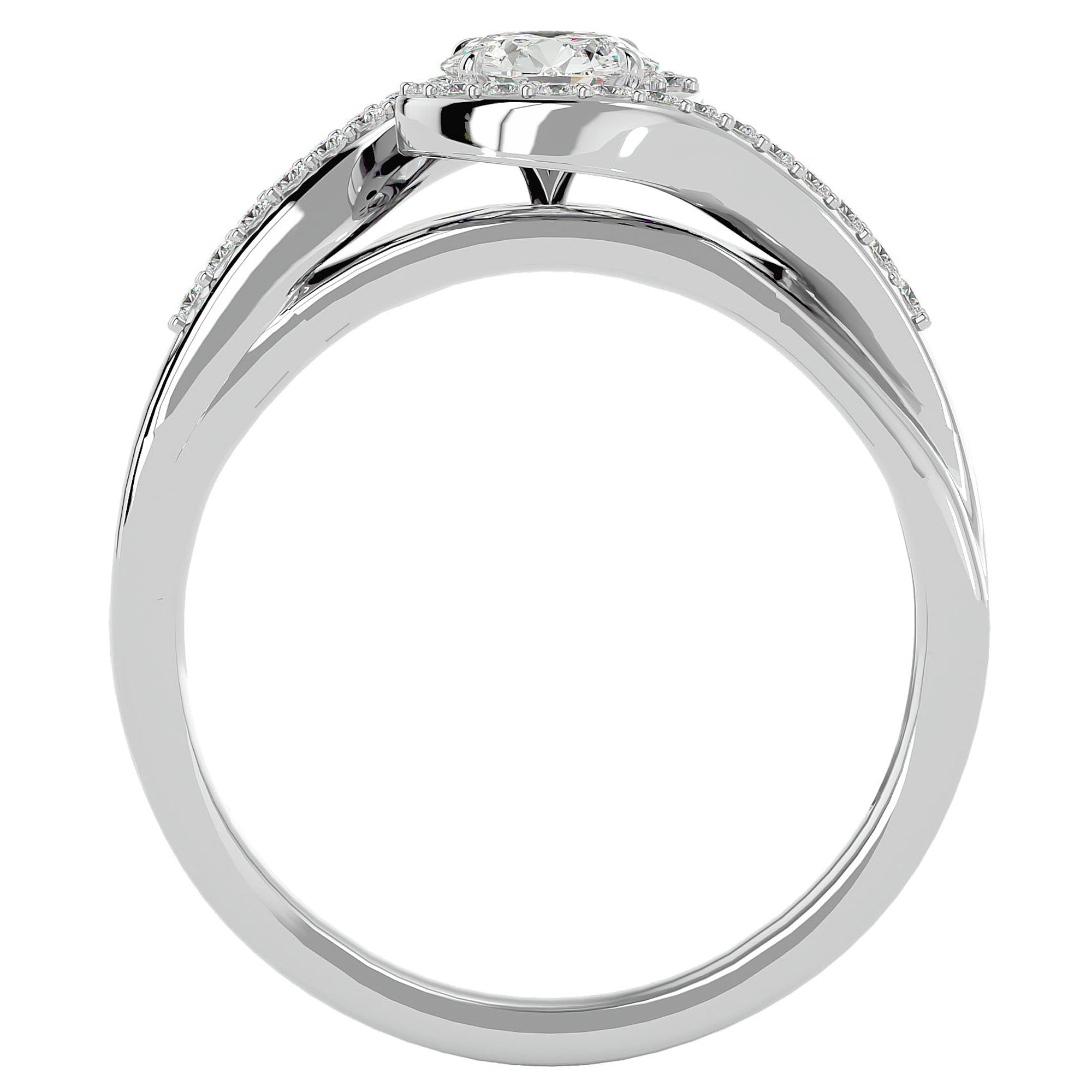 Inel de Logodnă cu Moissanite Pavé în Spirală Eternă de 0.53 ct din Platina - Castelo.ro