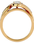 Inel de Logodnă din Aur 14k cu Moissanite Pavé în Spirală Eternă de 0.53 ct din 14k Aur Galben - Castelo.ro