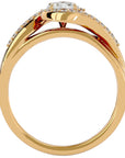 Inel De Logodnă Flamme d'Or din Aur 14k cu Diamante Create în Laborator Pavé de 0.53 ct din 14k Aur Galben - Castelo.ro