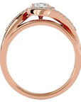 Inel de Logodnă cu Diamante Naturale Pavé în Spirală Eternă de 0.53 ct din 18k Aur Roz - Castelo.ro