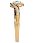 Inel De Logodnă Flamme d'Or din Aur 14k cu Diamante Create în Laborator Pavé de 0.53 ct din 14k Aur Galben - Castelo.ro