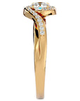 Inel De Logodnă Flamme d'Or din Aur 14k cu Diamante Create în Laborator Pavé de 0.53 ct din 14k Aur Galben - Castelo.ro