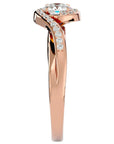 Inel De Logodnă Flamme d'Or din Aur 14k cu Diamante Create în Laborator Pavé de 0.53 ct din 14k Aur Roz - Castelo.ro