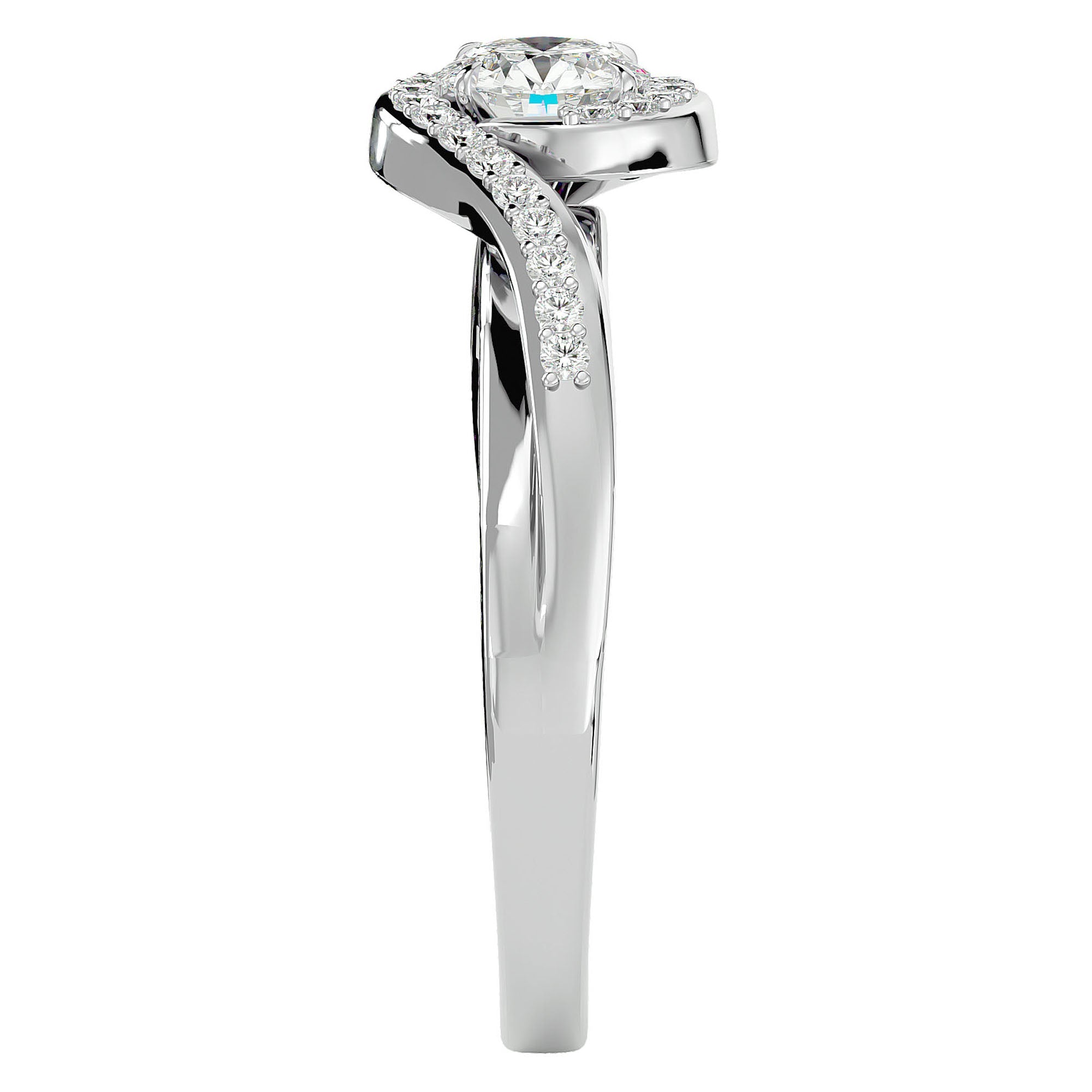 Inel de Logodnă cu Moissanite Pavé în Spirală Eternă de 0.53 ct din Platina - Castelo.ro