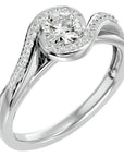 Inel de Logodnă cu Moissanite Pavé în Spirală Eternă de 0.53 ct din Platina - Castelo.ro