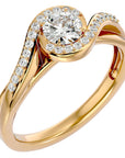 Inel de Logodnă cu Moissanite Pavé în Spirală Eternă de 0.53 ct din 18k Aur Galben - Castelo.ro