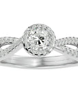 Inel De Logodnă Vague d'Azur cu Diamante Naturale Pavé de 0.99 ct din Platina - Castelo.ro