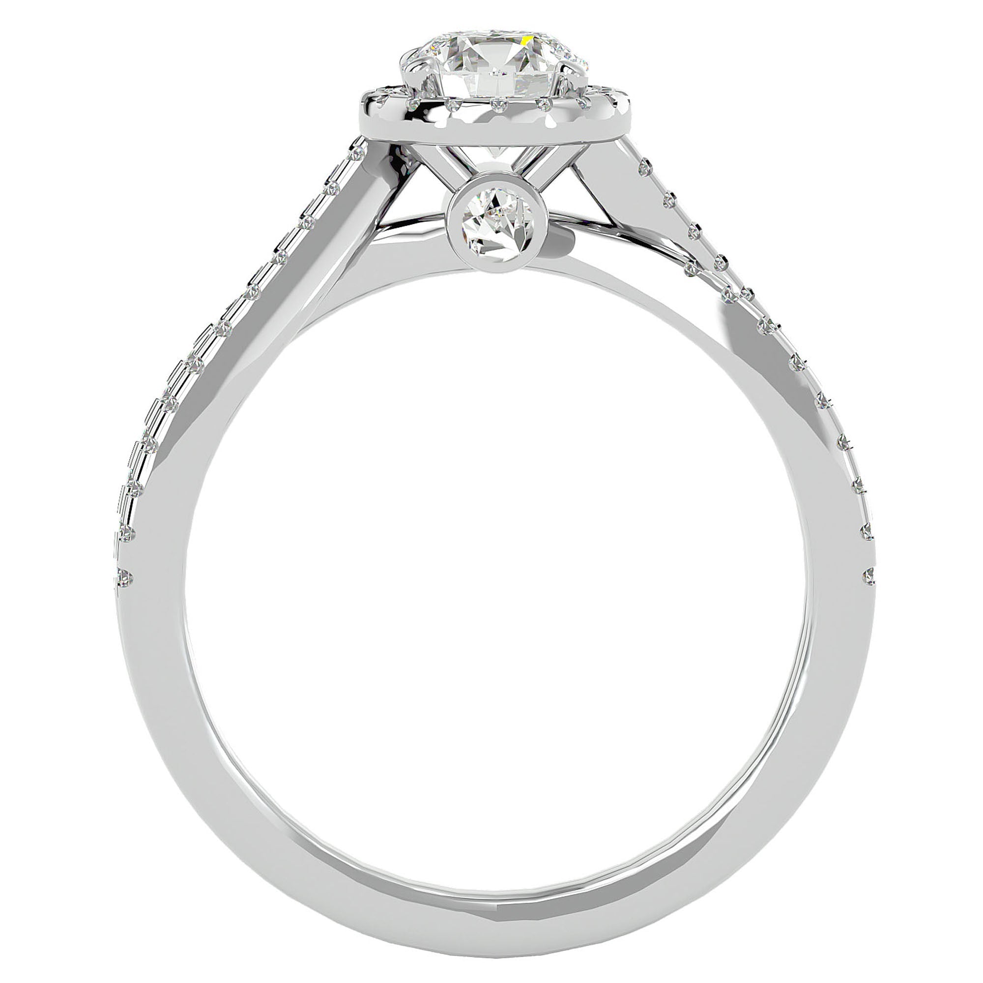Inel de Logodnă cu Moissanite Pavé în Spirală Eternă de 0.99 ct din Platina - Castelo.ro