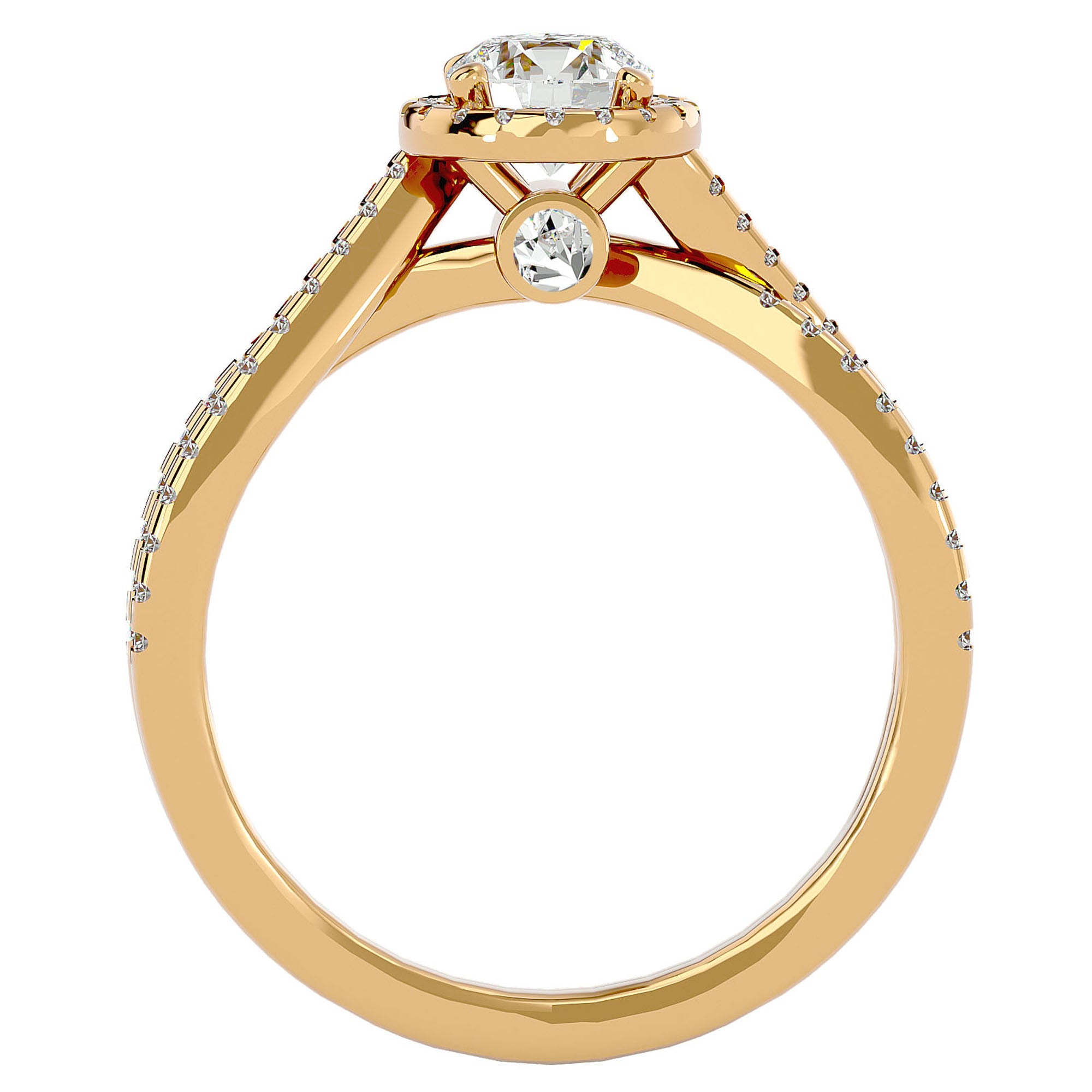 Inel de Logodnă din Aur 14k cu Moissanite Pavé în Spirală Eternă de 0.99 ct din 14k Aur Galben - Castelo.ro