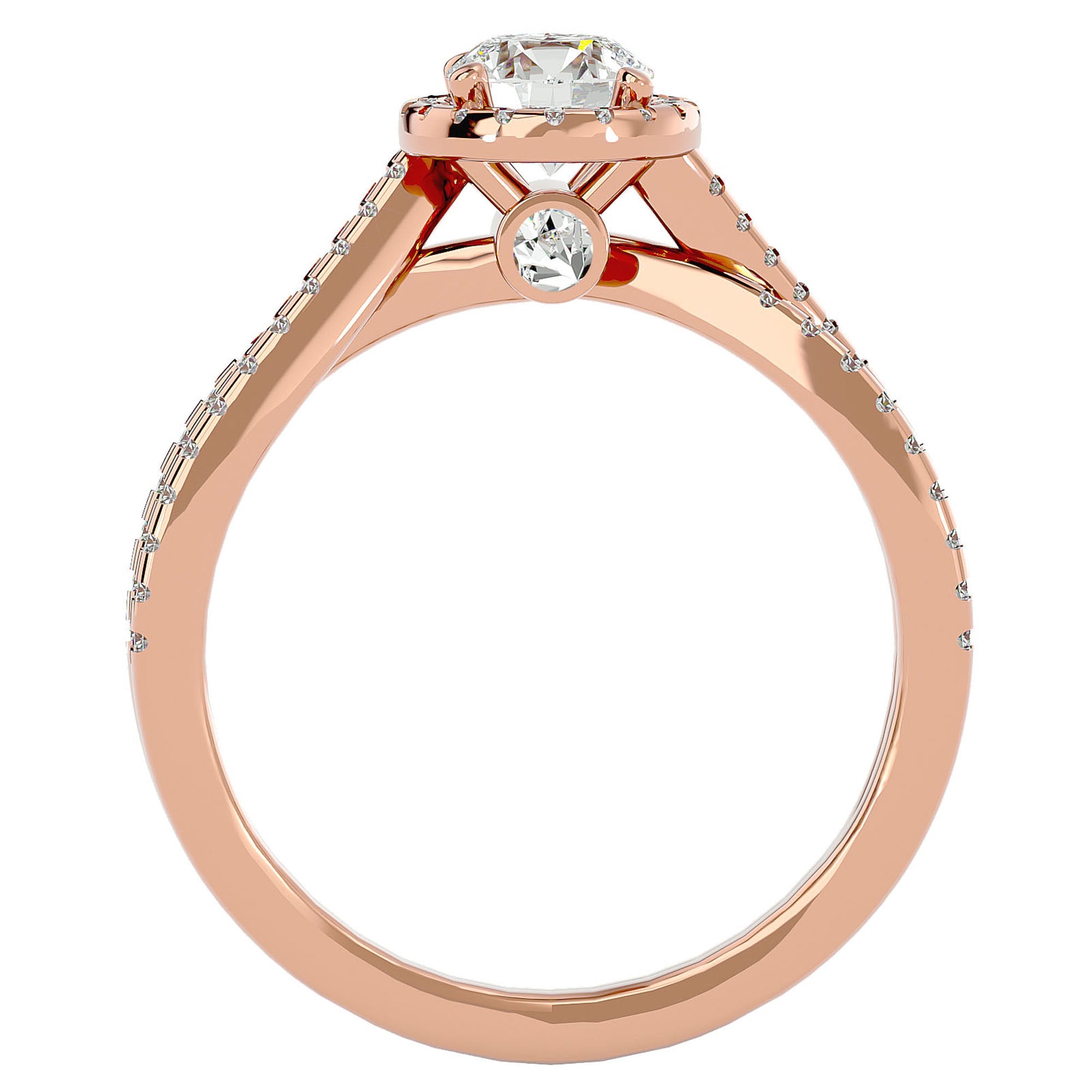 Inel de Logodnă din Aur 14k cu Moissanite Pavé în Spirală Eternă de 0.99 ct din 14k Aur Roz - Castelo.ro