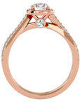 Inel de Logodnă din Aur 14k cu Diamante Naturale Pavé în Spirală Eternă de 0.99 ct din 14k Aur Roz - Castelo.ro