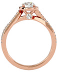 Inel de Logodnă din Aur 14k cu Diamante Create în Laborator Pavé în Spirală Eternă de 0.99 ct din 14k Aur Roz - Castelo.ro