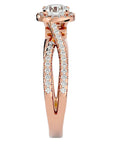 Inel de Logodnă din Aur 14k cu Diamante Create în Laborator Pavé în Spirală Eternă de 0.99 ct din 14k Aur Roz - Castelo.ro