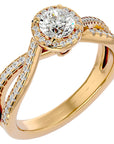 Inel De Logodnă Vague d'Azur cu Diamante Naturale Pavé de 0.99 ct din 18k Aur Galben - Castelo.ro