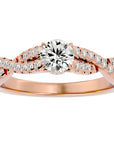 Inel De Logodnă Sceptre Royal cu Diamante Naturale Pavé de 1.01 ct din 18k Aur Roz - Castelo.ro