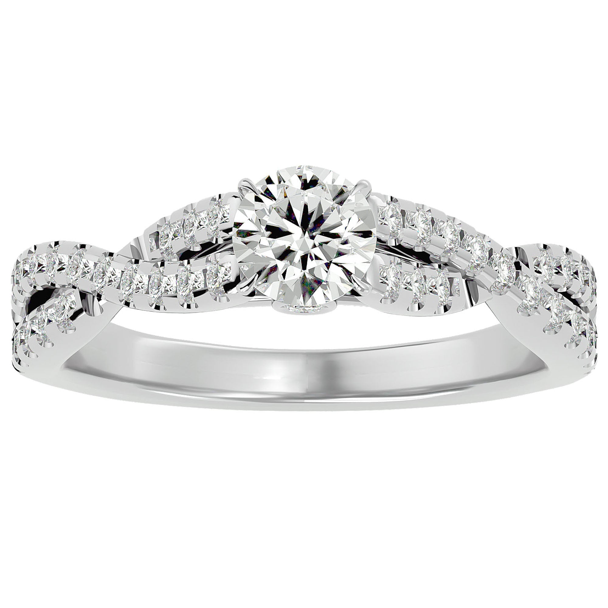 Inel De Logodnă Sceptre Royal cu Diamante Naturale Pavé de 1.01 ct din Platina - Castelo.ro