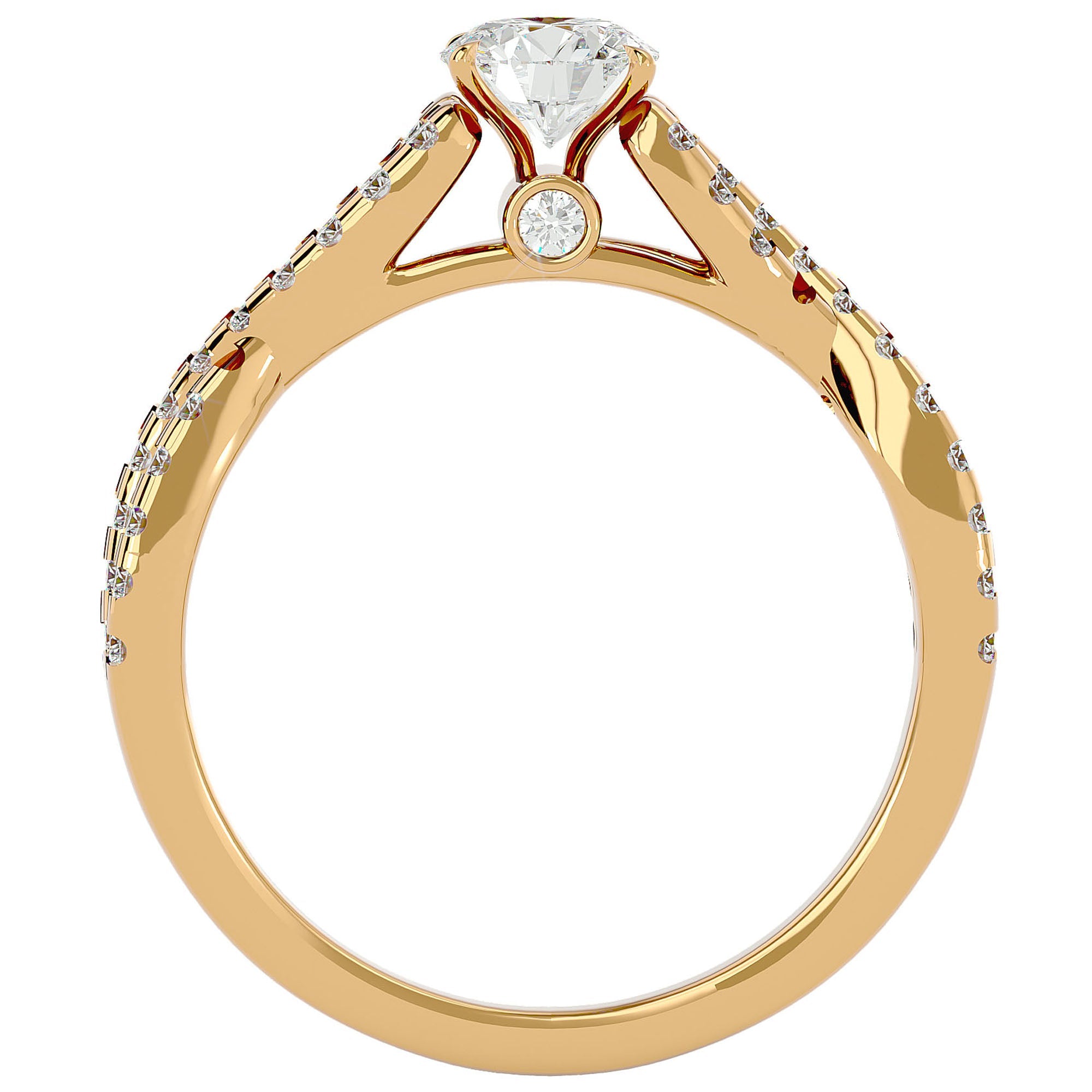Inel De Logodnă Sceptre Royal cu Diamante Naturale Pavé de 1.01 ct din 18k Aur Galben - Castelo.ro