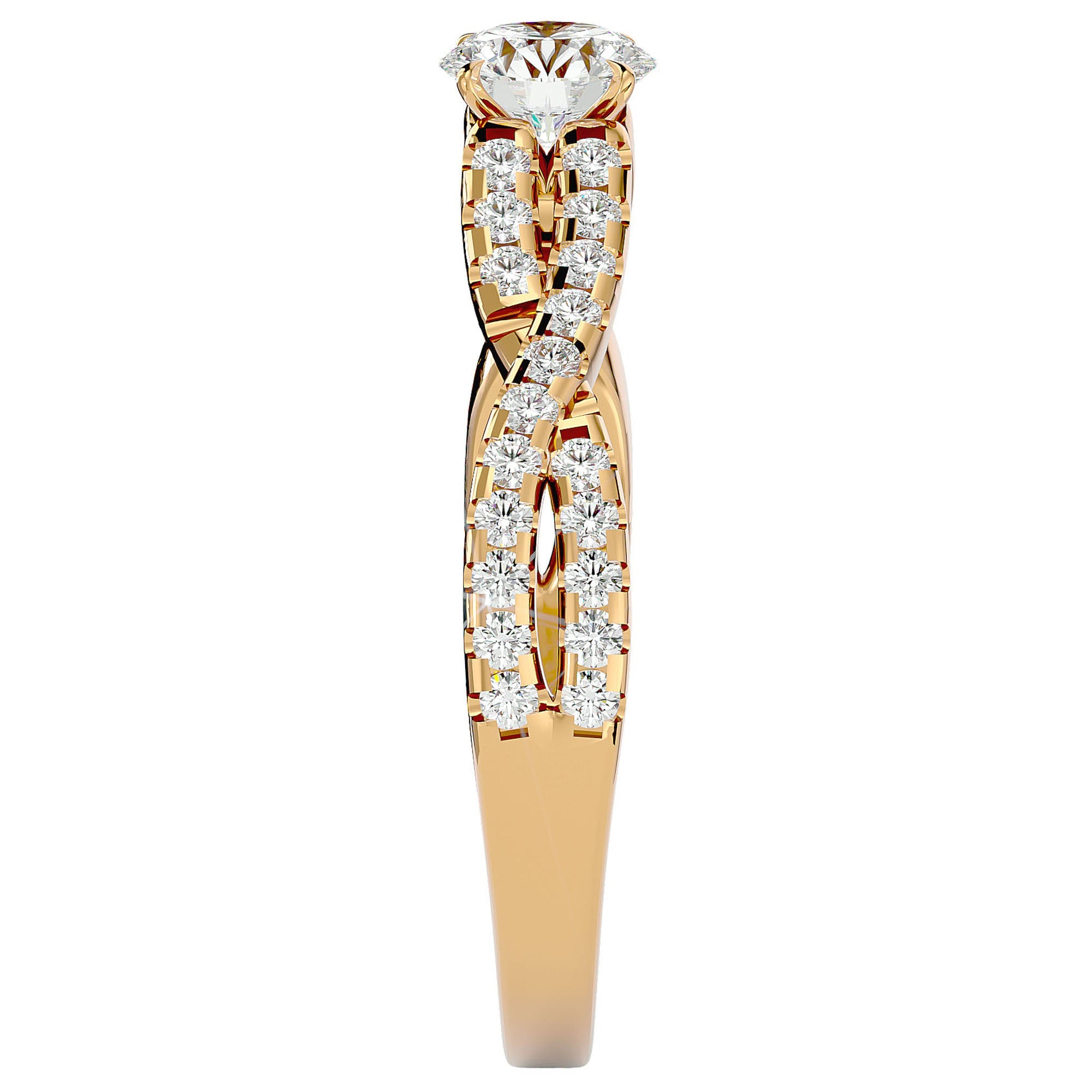 Inel De Logodnă Sceptre Royal din Aur 14k cu Moissanite Pavé de 1.01 ct din 14k Aur Galben - Castelo.ro