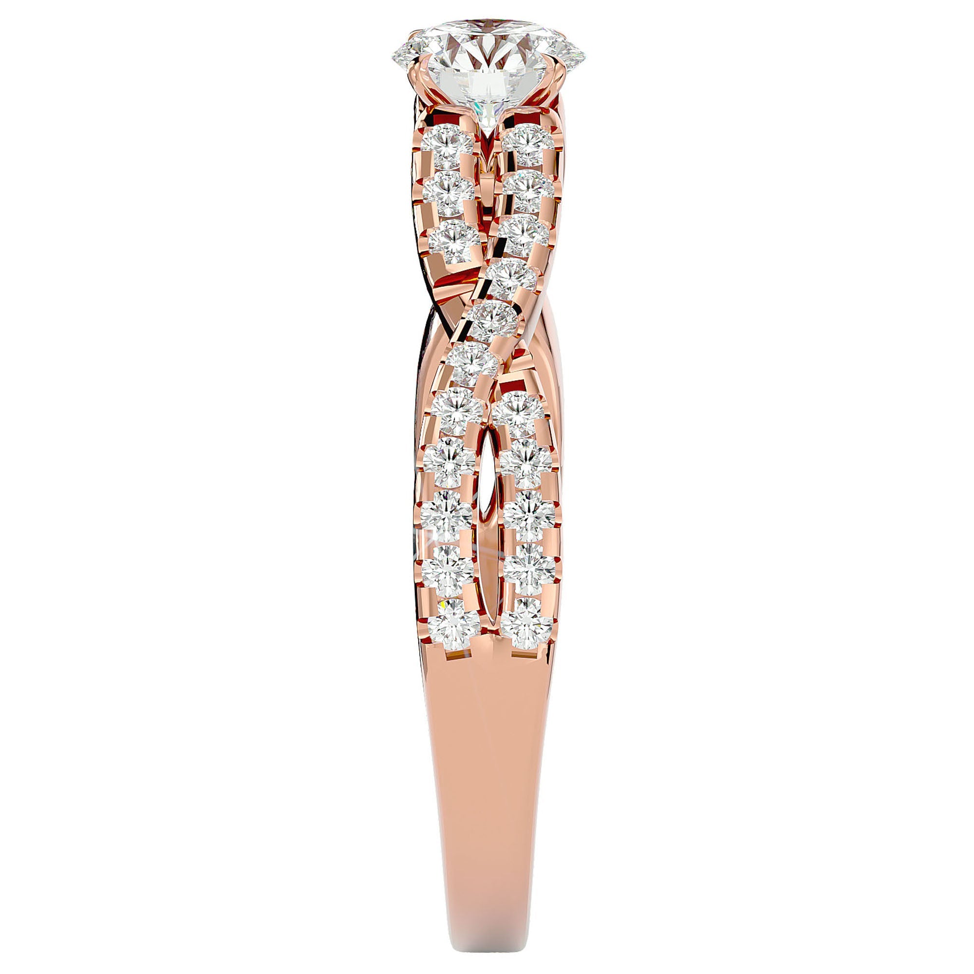 Inel De Logodnă Sceptre Royal din Aur 14k cu Moissanite Pavé de 1.01 ct din 14k Aur Roz - Castelo.ro