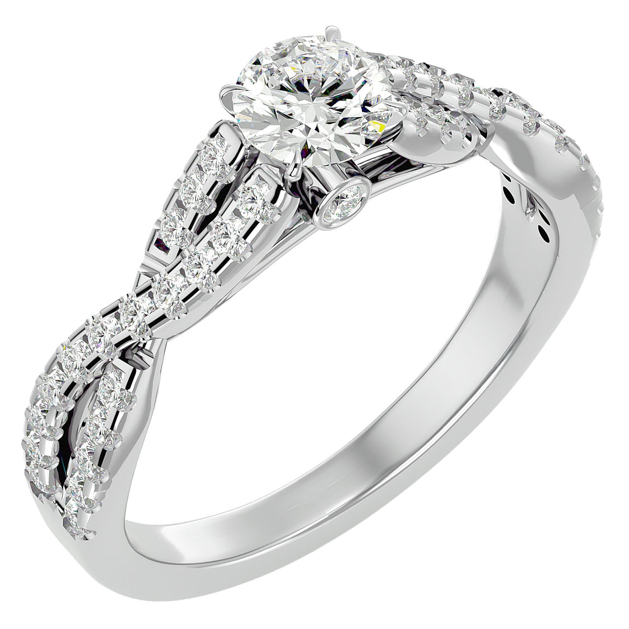 Inel De Logodnă Sceptre Royal cu Diamante Naturale Pavé de 1.01 ct din Platina - Castelo.ro