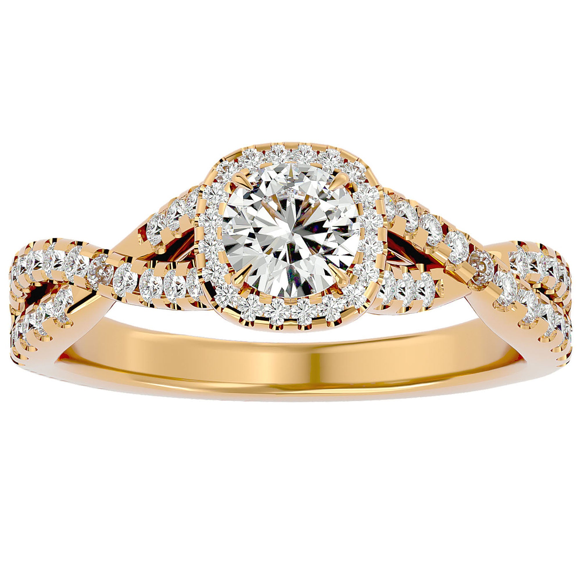 Inel De Logodnă Brise d'Été din Aur 14k cu Diamante Create în Laborator Pavé de 0.87 din 14k Aur Galben - Castelo.ro