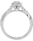 Inel de Logodnă din Aur 14k cu Moissanite Pavé în Spirală Eternă de 0.87 ct din 14k Aur Alb - Castelo.ro