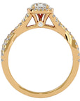 Inel de Logodnă cu Moissanite Pavé în Spirală Eternă de 0.87 ct din 18k Aur Galben - Castelo.ro