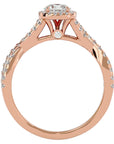 Inel de Logodnă cu Moissanite Pavé în Spirală Eternă de 0.87 ct din 18k Aur Roz - Castelo.ro