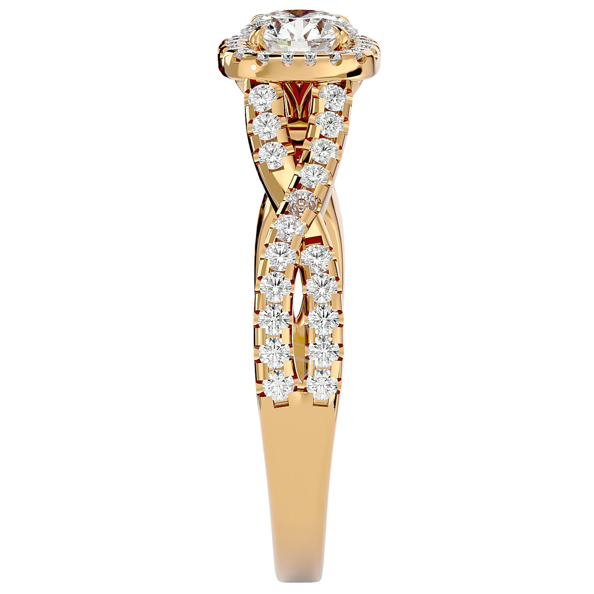 Inel De Logodnă Brise d'Été din Aur 14k cu Diamante Create în Laborator Pavé de 0.87 din 14k Aur Galben - Castelo.ro